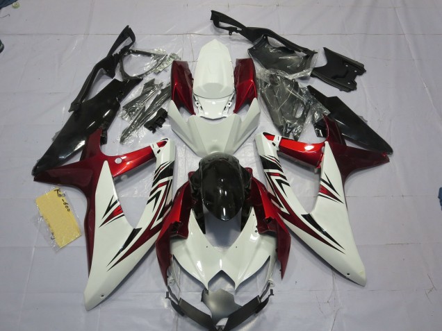 2008-2010 Rouge Blanc Noir Suzuki GSXR 600-750 Carénage Moto 2008-2010 Rouge Blanc Noir Suzuki GSXR 600-750 Carénage Moto