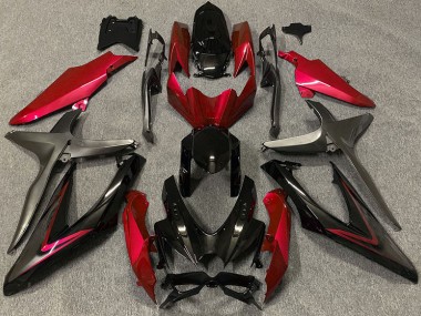 2008-2010 Rouge Brillant & Vert R Suzuki GSXR 600-750 Carénage Moto
