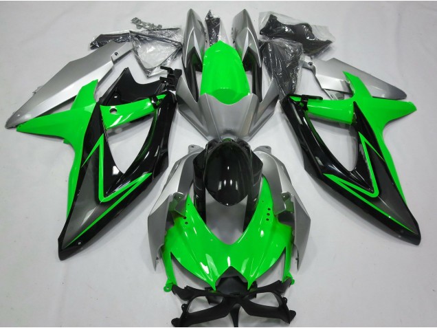 2008-2010 Vert & Argent Suzuki GSXR 600-750 Carénage Moto 2008-2010 Vert & Argent Suzuki GSXR 600-750 Carénage Moto