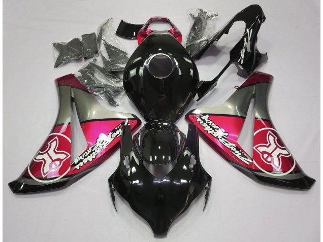 2008-2011 Rouge Bonbon Sur Noir Personnalisé Honda CBR1000RR Carénage Moto