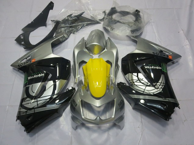 2008-2012 Argent & Noir Kawasaki Ninja 250 Carénage Moto