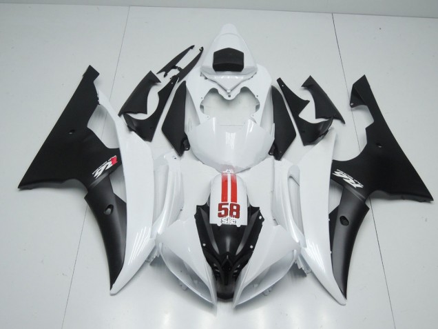 2008-2016 58 Sic Blanc & Noir Yamaha R6 Carénage Moto 2008-2016 58 Sic Blanc & Noir Yamaha R6 Carénage Moto