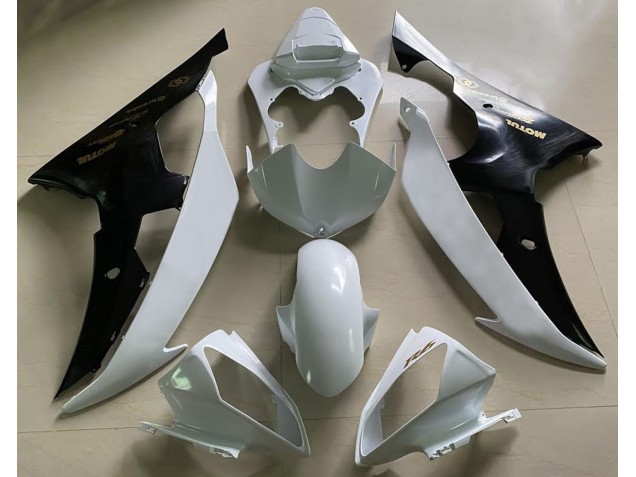 2008-2016 Blanc Brillant & Noir & Or Yamaha R6 Carénage Moto