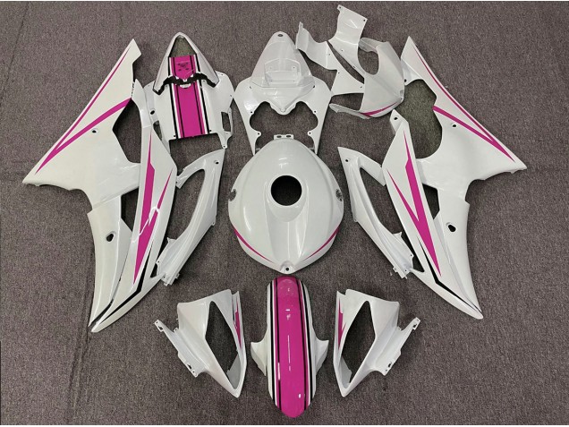 2008-2016 Blanc Brillant & Rose Yamaha R6 Carénage Moto