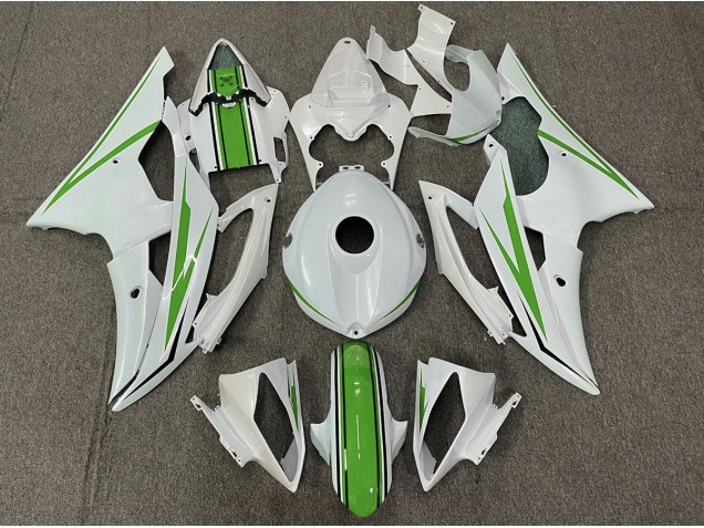2008-2016 Blanc Brillant & Vert Yamaha R6 Carénage Moto 2008-2016 Blanc Brillant & Vert Yamaha R6 Carénage Moto