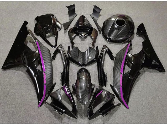 2008-2016 Fibre De Carbone & Rose Yamaha R6 Carénage Moto