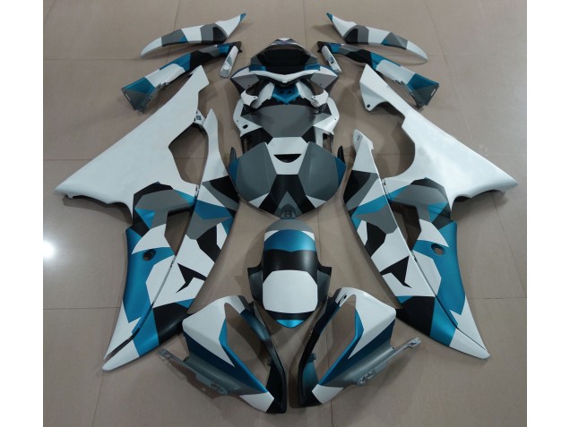 2008-2016 Neige Bleu Glacier Camo Yamaha R6 Carénage Moto 2008-2016 Neige Bleu Glacier Camo Yamaha R6 Carénage Moto
