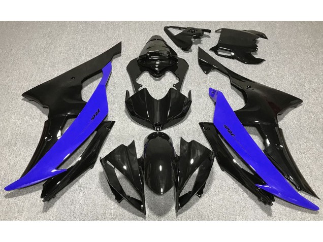 2008-2016 Noir Brillant & Bleu Yamaha R6 Carénage Moto