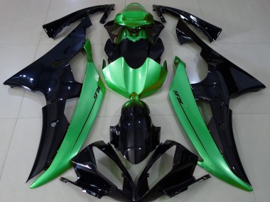 2008-2016 Noir Brillant & Vert Clair Yamaha R6 Carénage Moto