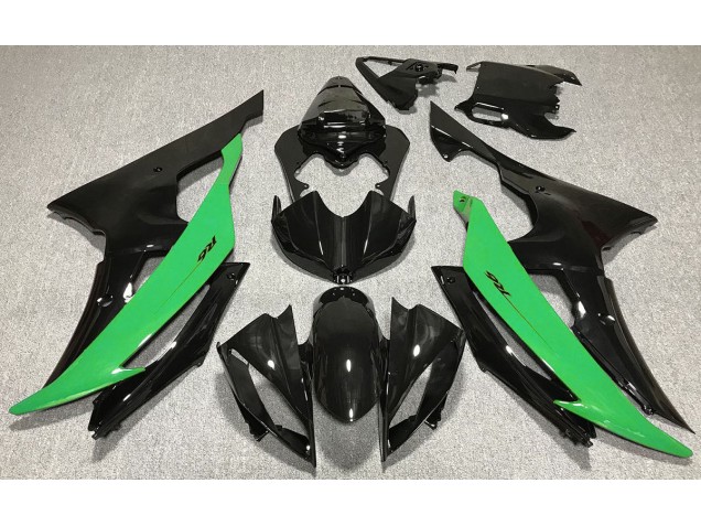 2008-2016 Noir Brillant & Vert Yamaha R6 Carénage Moto 2008-2016 Noir Brillant & Vert Yamaha R6 Carénage Moto