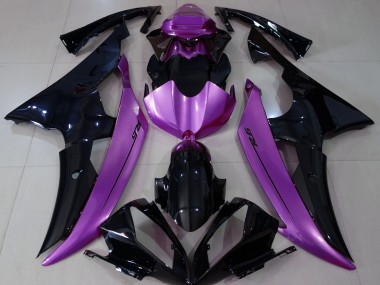 2008-2016 Noir Brillant & Violet Rose Yamaha R6 Carénage Moto