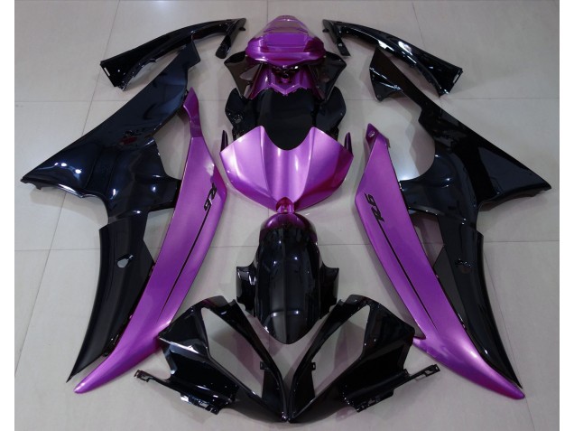 2008-2016 Noir Brillant & Violet Rose Yamaha R6 Carénage Moto 2008-2016 Noir Brillant & Violet Rose Yamaha R6 Carénage Moto