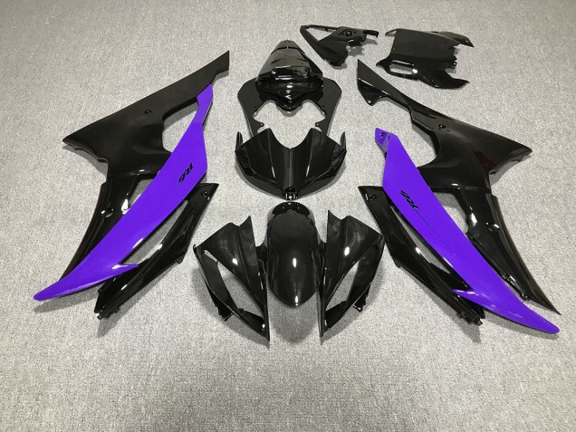 2008-2016 Noir Brillant & Violet Yamaha R6 Carénage Moto 2008-2016 Noir Brillant & Violet Yamaha R6 Carénage Moto