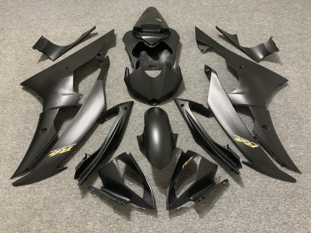 2008-2016 Noir Mat Avec Logo Doré Yamaha R6 Carénage Moto 2008-2016 Noir Mat Avec Logo Doré Yamaha R6 Carénage Moto