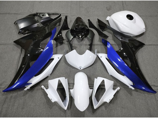 2008-2016 Personnalisé Bleu Noir & Blanc Yamaha R6 Carénage Moto 2008-2016 Personnalisé Bleu Noir & Blanc Yamaha R6 Carénage Moto