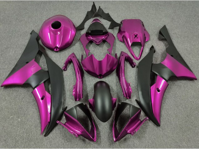 2008-2016 Rose & Noir Mat Yamaha R6 Carénage Moto 2008-2016 Rose & Noir Mat Yamaha R6 Carénage Moto