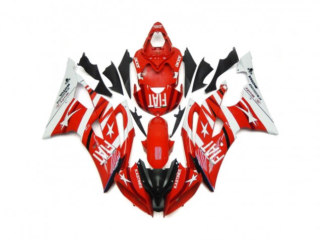 2008-2016 Rouge & Blanc Avec Des Étoiles Yamaha R6 Carénage Moto