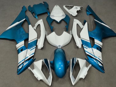 2008-2016 Style Blanc Brillant & Bleu Clair OEM Yamaha R6 Carénage Moto