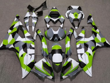 2008-2016 Vert Clair Camo Uni Yamaha R6 Carénage Moto