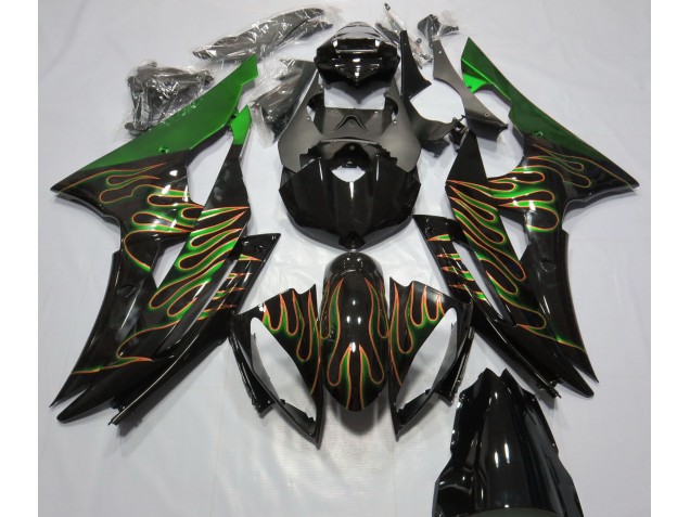 2008-2016 Vert Flamme Yamaha R6 Carénage Moto 2008-2016 Vert Flamme Yamaha R6 Carénage Moto