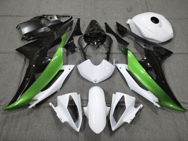 2008-2016 Vert Personnalisé Noir & Blanc Yamaha R6 Carénage Moto