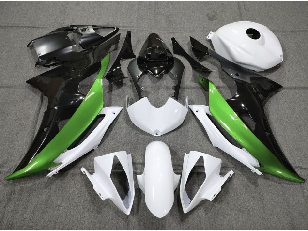 2008-2016 Vert Personnalisé Noir & Blanc Yamaha R6 Carénage Moto