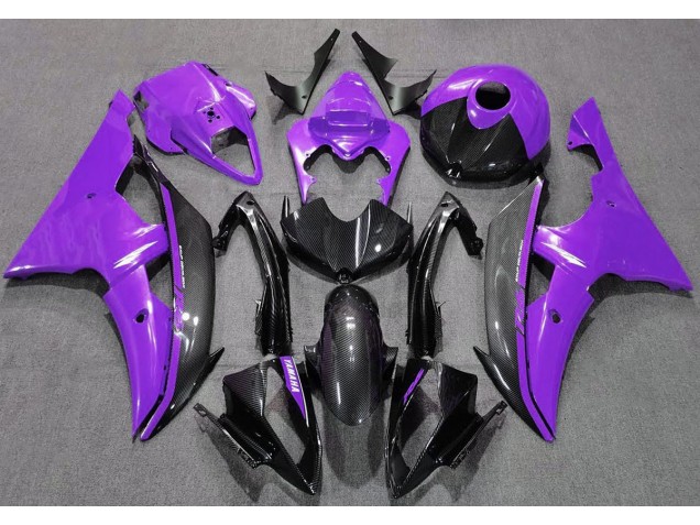 2008-2016 Violet Brillant & Fibre De Carbone Yamaha R6 Carénage Moto
