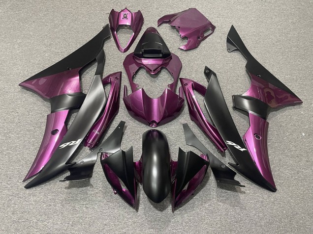 2008-2016 Violet Clair & Noir Mat Yamaha R6 Carénage Moto 2008-2016 Violet Clair & Noir Mat Yamaha R6 Carénage Moto