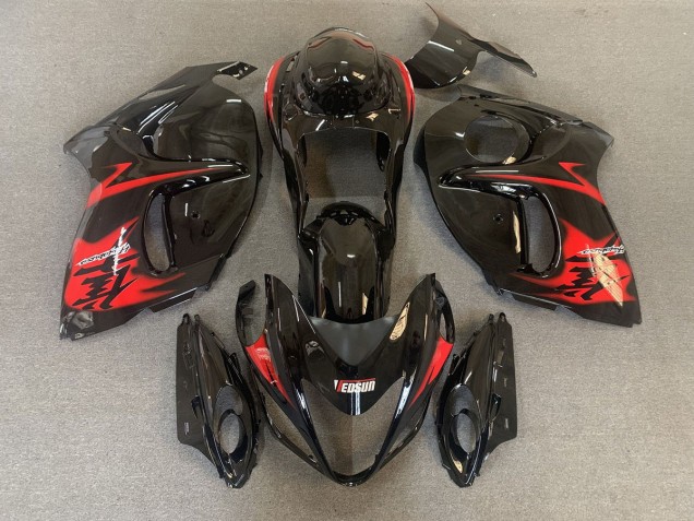 2008-2020 Noir Brillant Avec Logos Rouges Suzuki GSXR 1300 Carénage Moto 2008-2020 Noir Brillant Avec Logos Rouges Suzuki GSXR 1300 Carénage Moto