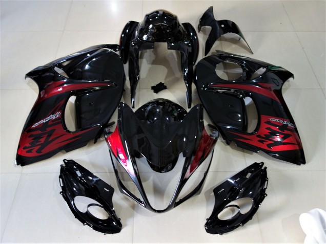 2008-2020 Noir Brillant & Rouge Bonbon Suzuki GSXR 1300 Carénage Moto 2008-2020 Noir Brillant & Rouge Bonbon Suzuki GSXR 1300 Carénage Moto