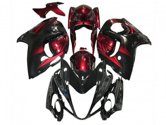 2008-2020 Noir Brillant & Rouge Profond Suzuki GSXR 1300 Carénage Moto