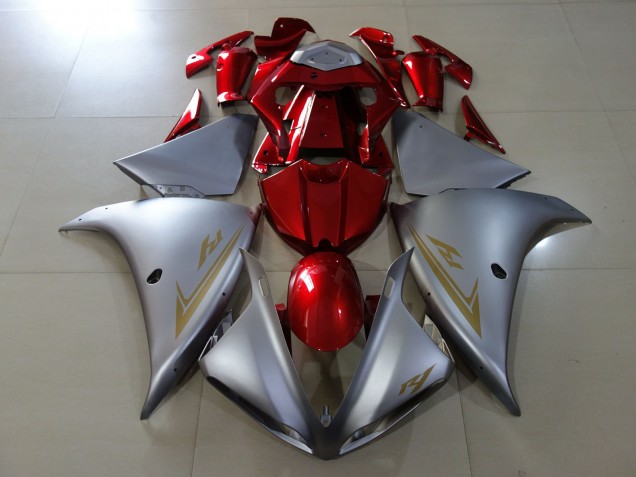 2009-2011 Argent Mat & Rouge Brillant Yamaha R1 Carénage Moto