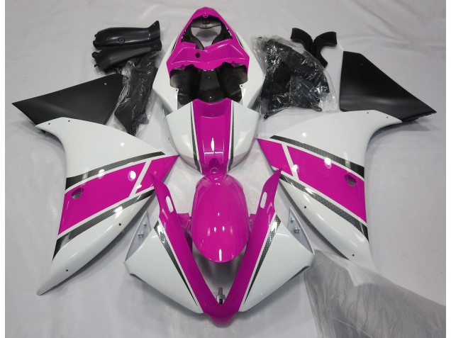 2009-2011 Blanc Brillant & Rose Yamaha R1 Carénage Moto