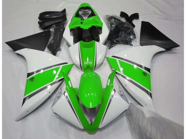 2009-2011 Blanc Brillant & Vert Yamaha R1 Carénage Moto 2009-2011 Blanc Brillant & Vert Yamaha R1 Carénage Moto