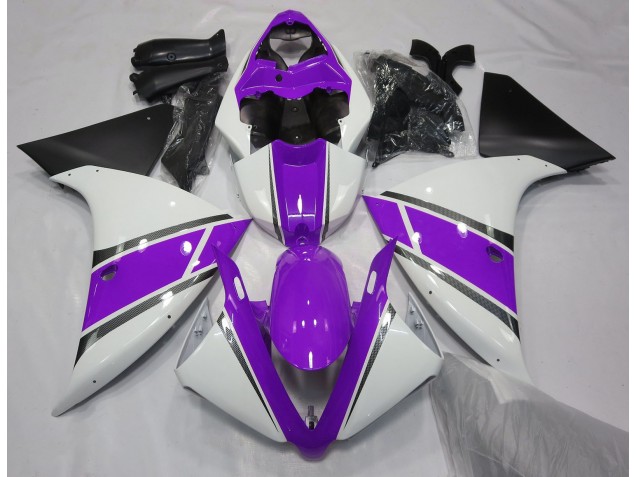 2009-2011 Blanc Brillant & Violet Yamaha R1 Carénage Moto 2009-2011 Blanc Brillant & Violet Yamaha R1 Carénage Moto