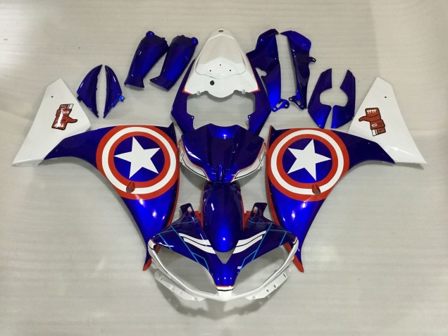 2009-2011 Capitaine Amérique Yamaha R1 Carénage Moto 2009-2011 Capitaine Amérique Yamaha R1 Carénage Moto