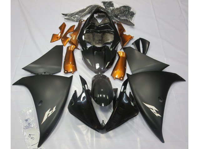 2009-2011 Noir Mat & Orange Yamaha R1 Carénage Moto
