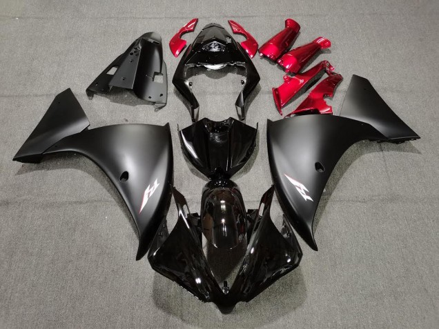 2009-2011 Noir Mat & Rouge Yamaha R1 Carénage Moto 2009-2011 Noir Mat & Rouge Yamaha R1 Carénage Moto