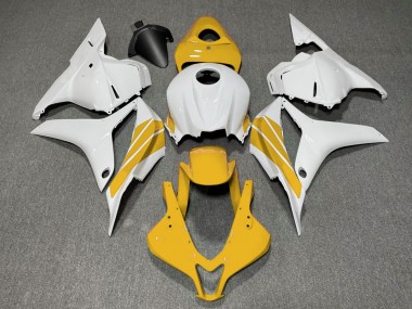 2009-2012 Bande Latérale Jaune & Blanche Honda CBR600RR Carénage Moto