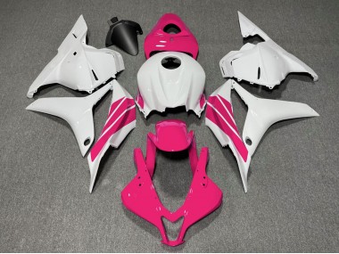 2009-2012 Bande Latérale Rose & Blanche Honda CBR600RR Carénage Moto