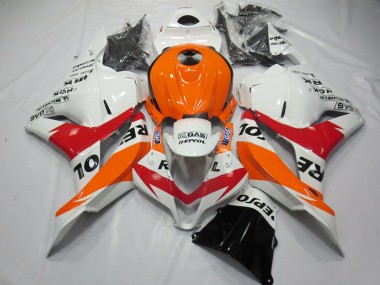 2009-2012 Blanc Rouge & Orange Repsol Honda CBR600RR Carénage Moto