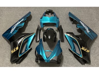 2009-2012 Bleu Clair Brillant & Noir Triumph Daytona 675 Carénage Moto