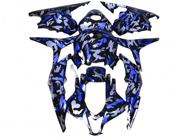 2009-2012 Neige Bleu Foncé Camo Honda CBR600RR Carénage Moto 2009-2012 Neige Bleu Foncé Camo Honda CBR600RR Carénage Moto