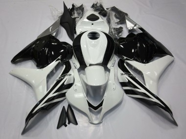 2009-2012 Noir & Blanc Brillant Honda CBR600RR Carénage Moto