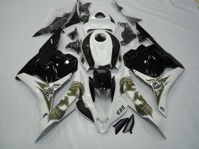 2009-2012 Or Noir & Blanc Honda CBR600RR Carénage Moto 2009-2012 Or Noir & Blanc Honda CBR600RR Carénage Moto