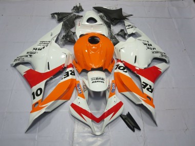 2009-2012 Orange Clair & Blanc Repsol Honda CBR600RR Carénage Moto