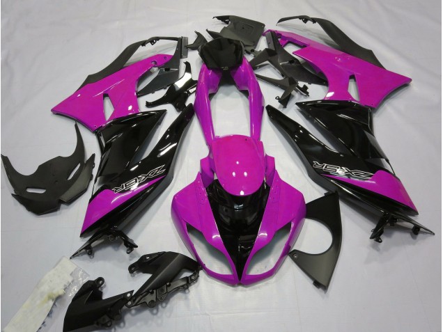 2009-2012 Rose Brillant & Noir Kawasaki ZX6R Carénage Moto 2009-2012 Rose Brillant & Noir Kawasaki ZX6R Carénage Moto