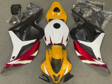 2009-2012 Rouge Brillant Blanc & Jaune Honda CBR600RR Carénage Moto