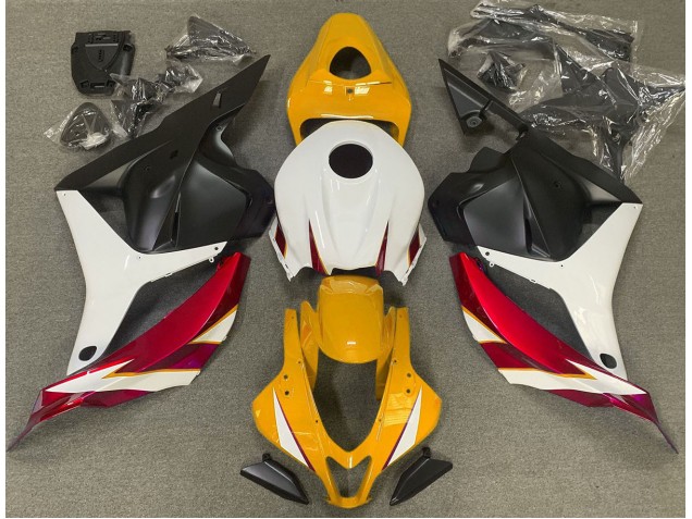 2009-2012 Rouge Brillant Blanc & Jaune Honda CBR600RR Carénage Moto 2009-2012 Rouge Brillant Blanc & Jaune Honda CBR600RR Carénage Moto