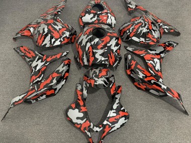 2009-2012 Rouge Gris Camouflage Honda CBR600RR Carénage Moto